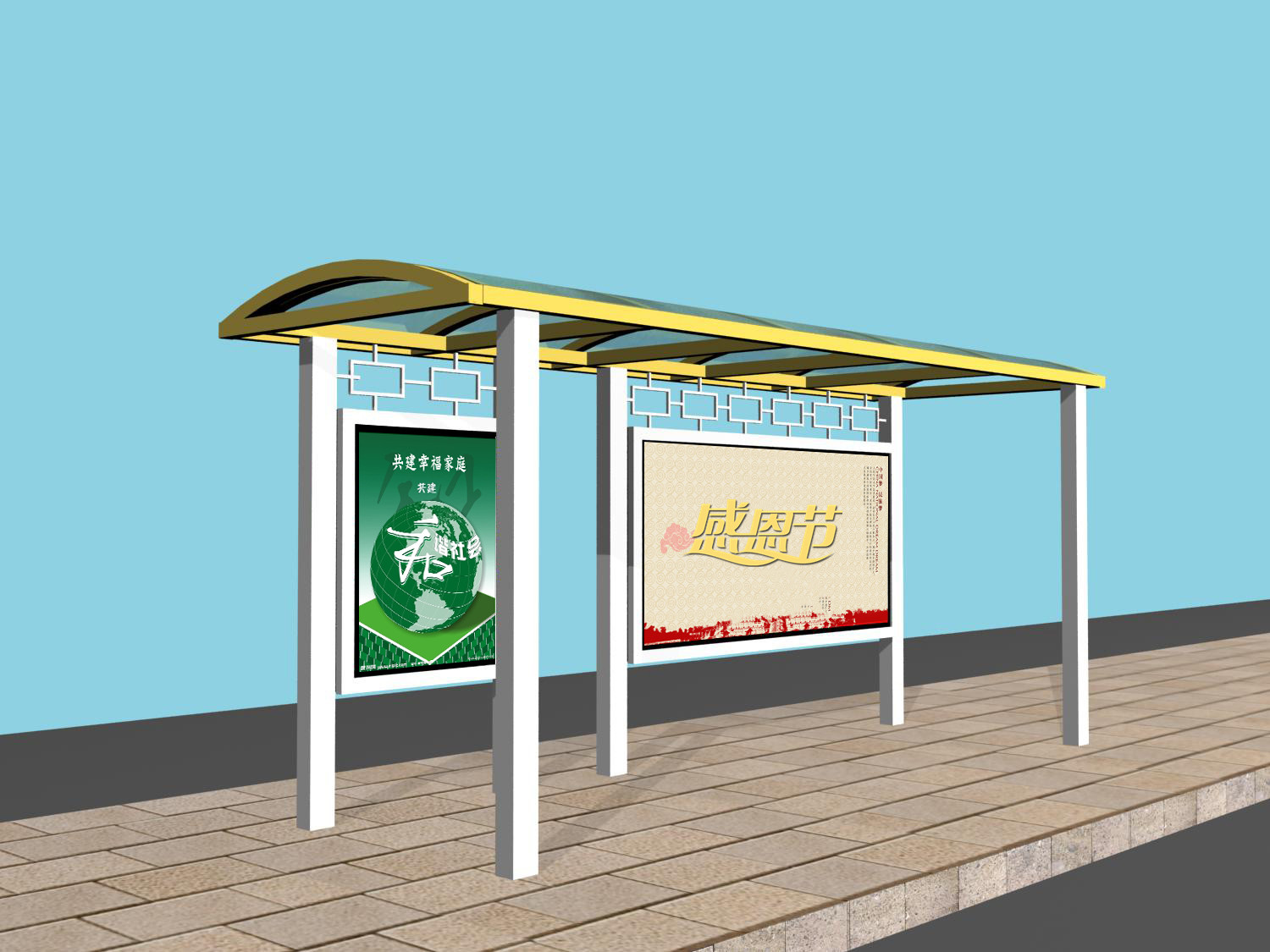 簡約鄉(xiāng)鎮(zhèn)候車亭